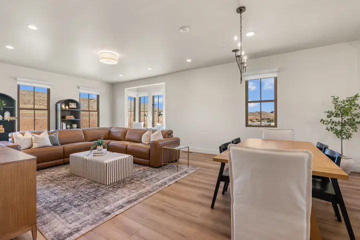 Second-floor living room with comfortable seating at The Rad Retreat