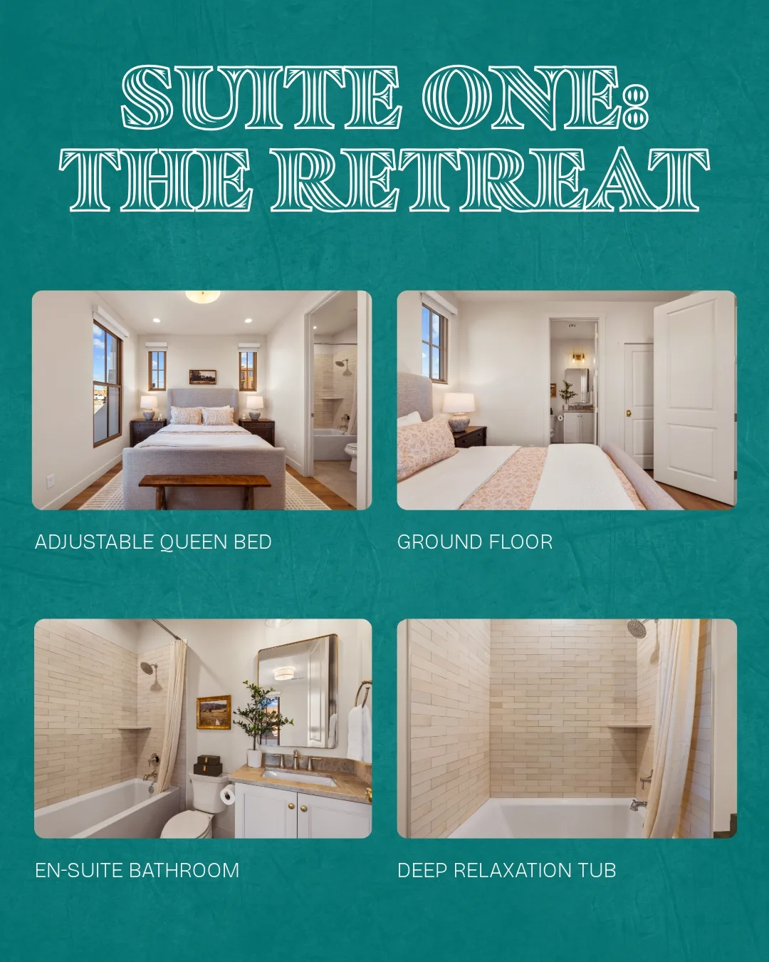 Three couples. Three private suites. No sharing bathrooms.