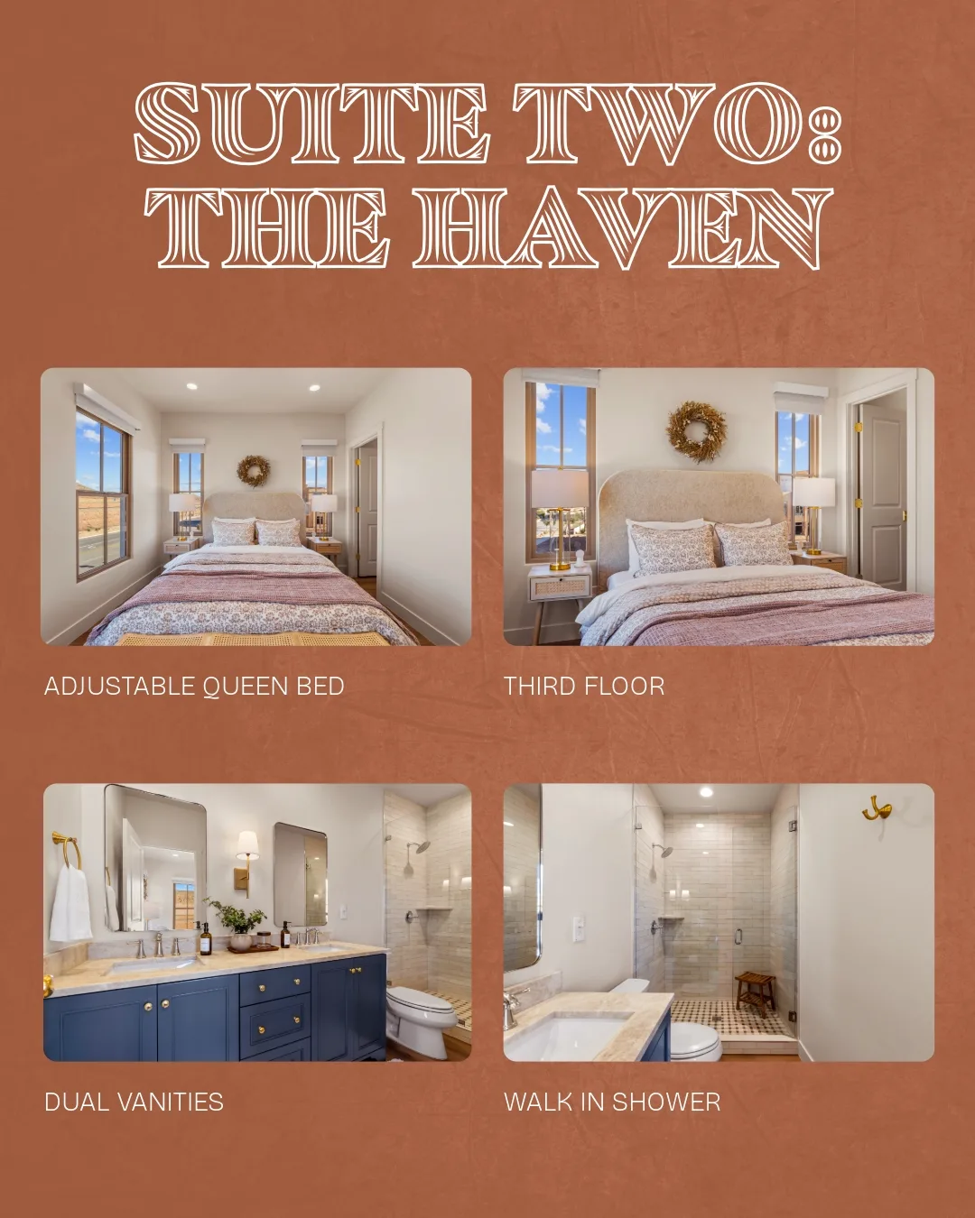Three couples. Three private suites. No sharing bathrooms.