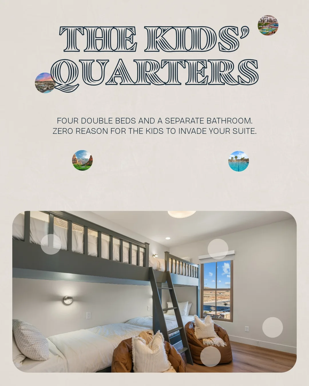 Three couples. Three private suites. No sharing bathrooms.