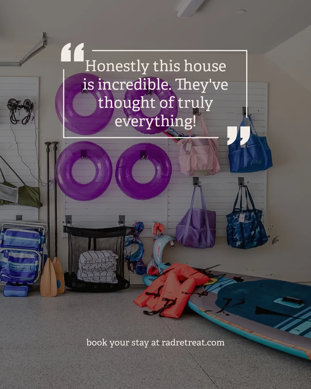 Paddleboards, beach chairs, coolers, life jackets — all here, all included. Leave the roof box at home.