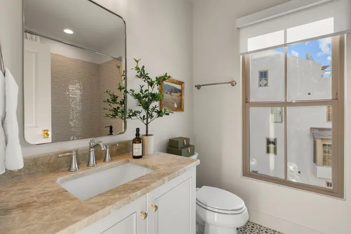 Third-floor bathroom vanity at The Rad Retreat