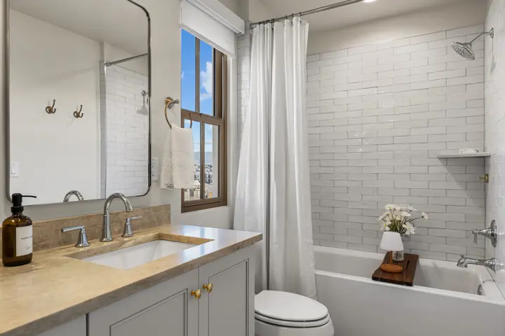 Fourth-floor ensuite bathroom vanity at The Rad Retreat