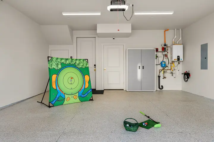 Family games stored in The Rad Retreat garage