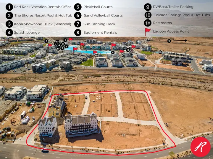 Aerial view of The Rad Retreat at Desert Color